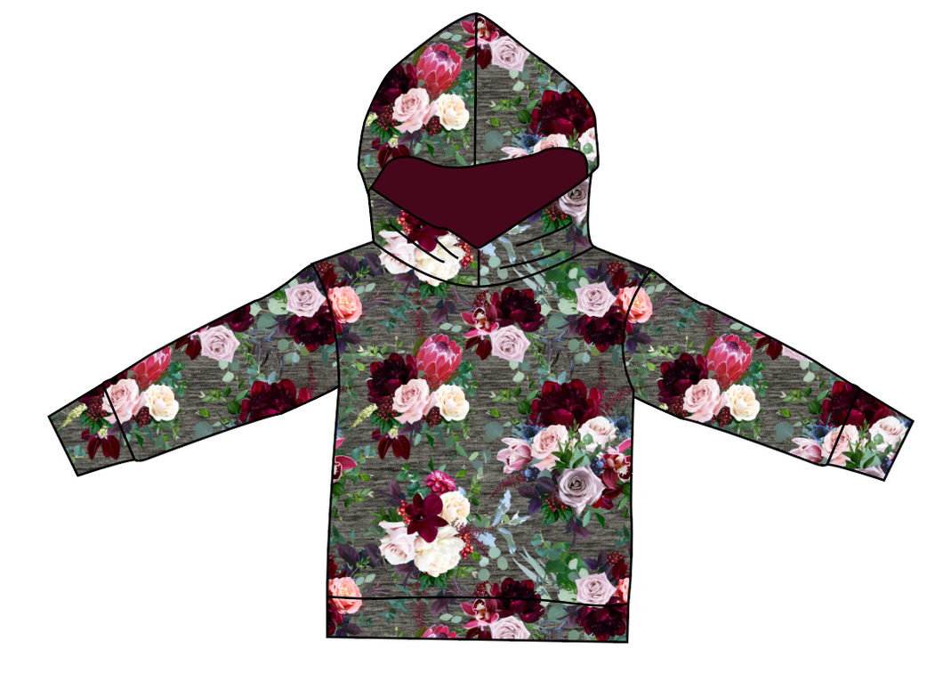 Heathered Floral Oversized Hoodie