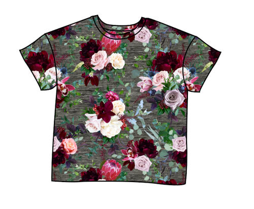 Heathered Floral Oversized Tee