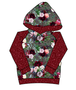 Heathered Floral Classic Hoodie (or Crewneck)