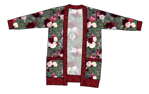 Heathered Floral Ladies' Grandpa Cardigan