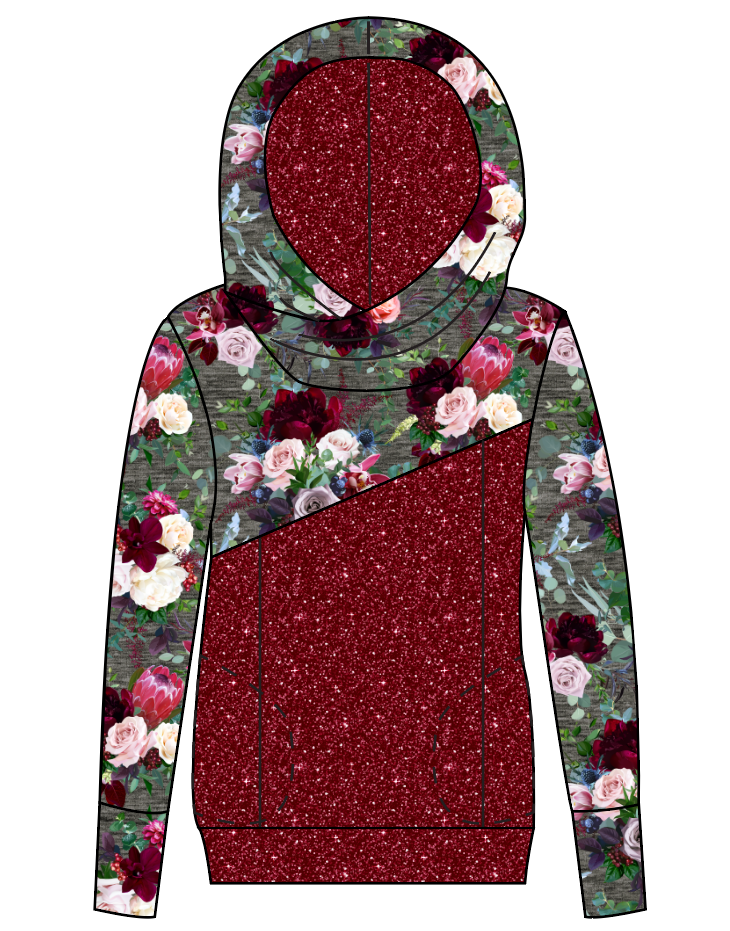 Heathered Floral Ladies Hoodie