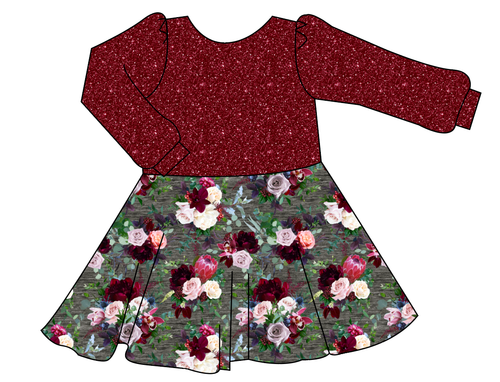 Heathered Floral Prairie Dress