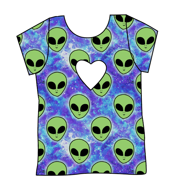 Green Aliens Cambria Heart Back Tee