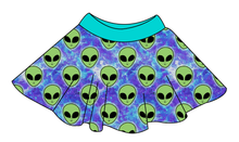 Load image into Gallery viewer, Green Aliens Circle Skirt