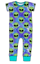 Load image into Gallery viewer, Green Aliens Emmett Pants And Shorts T-Shirt Romper