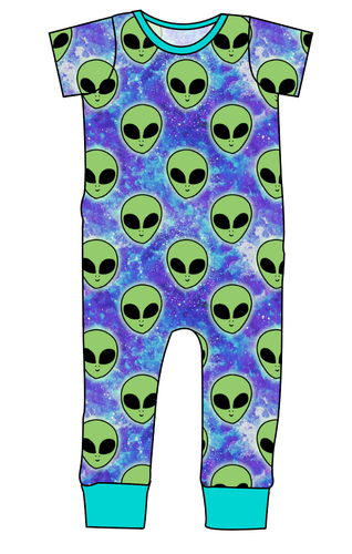 Green Aliens Emmett Pants And Shorts T-Shirt Romper