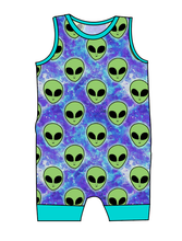 Load image into Gallery viewer, Green Aliens Emmett Pants And Shorts T-Shirt Romper