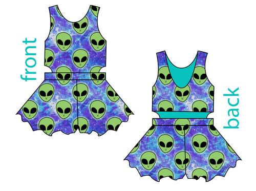 Green Aliens Kids Playsuit