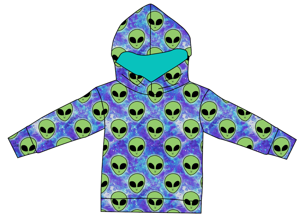 Green Aliens Ladies Oversized Hoodie