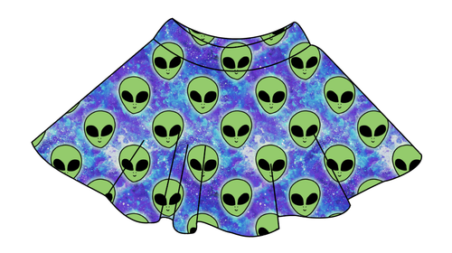 Green Aliens Ladies' Circle Skirt