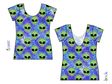 Load image into Gallery viewer, Green Aliens Ladies&#39; Low Back Ballerina Tee