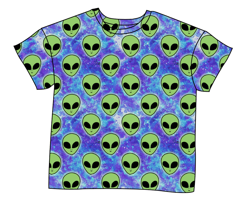 Green Aliens Ladies' Oversized Tee