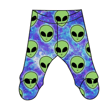 Load image into Gallery viewer, Green Aliens Newborn Footed Pants