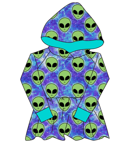 Green Aliens Peplum Hoodie (or Crewneck)