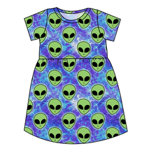 Load image into Gallery viewer, Green Aliens Play Dress