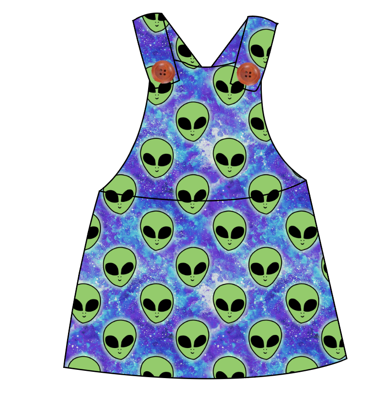 Green Aliens Skirt-Alls