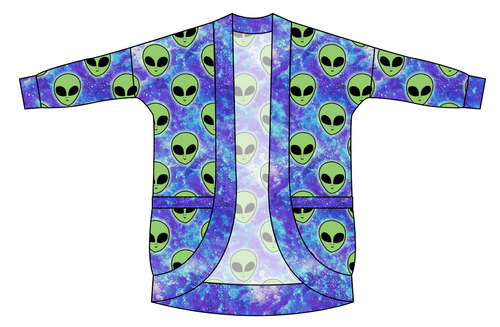Green Aliens Ladies' Cocoon Cardigan