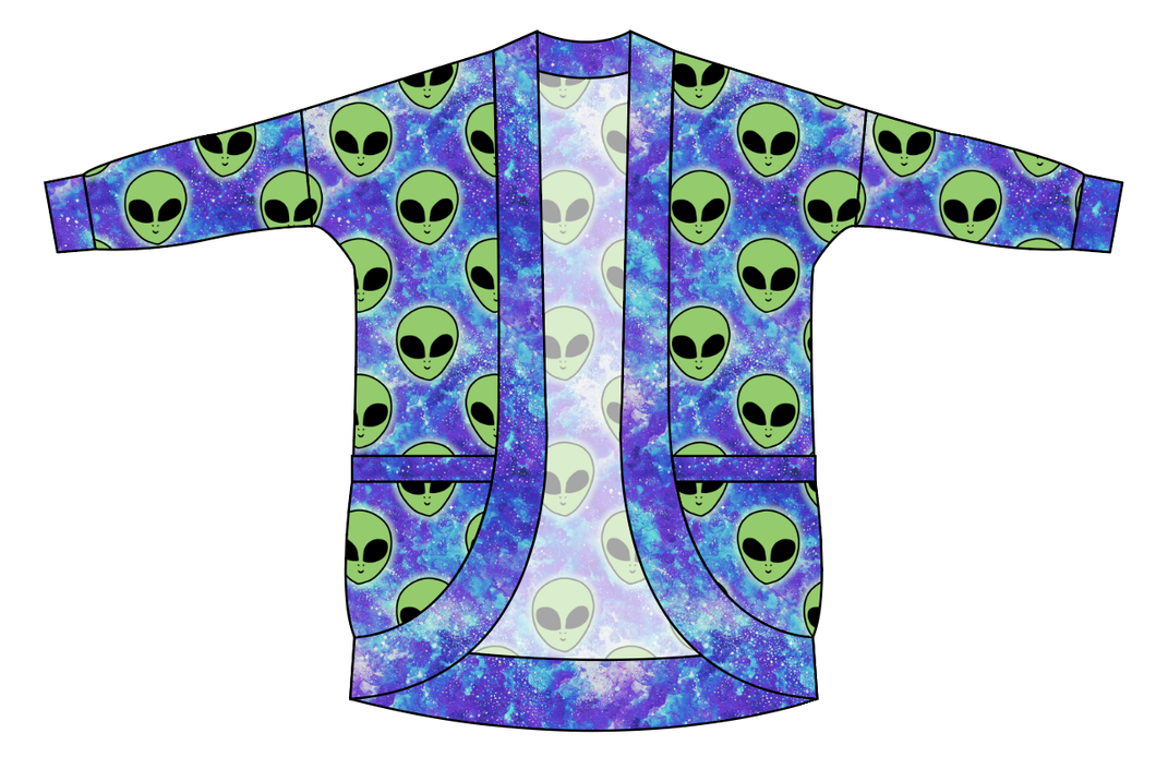 Green Aliens Kids Cocoon Cardigan