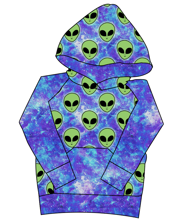Green Aliens Mens' Hoodie