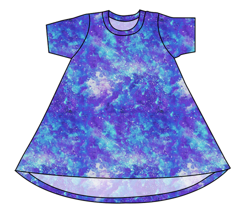 Neon Nebula Basic T-Shirt Dress