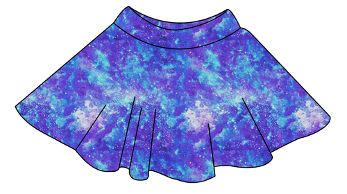 Neon Nebula Ladies' Circle Skirt
