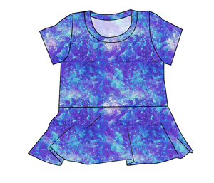 Neon Nebula Ladies' Peplum Top
