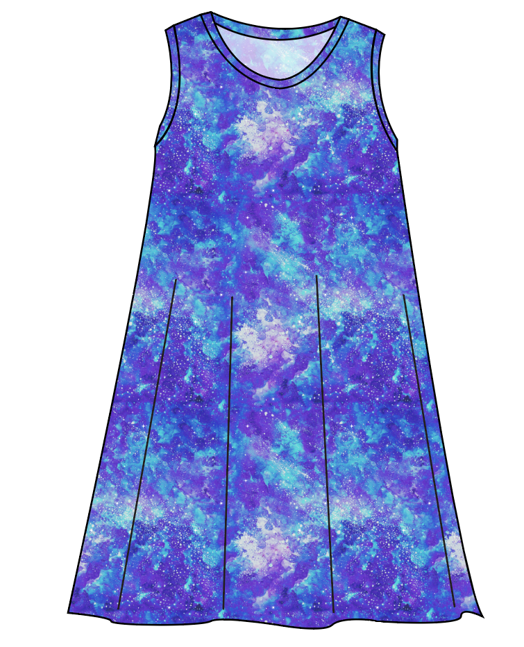 Neon Nebula Ladies' Swing Dress