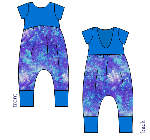 Neon Nebula Low Back Romper and Bubble Romper