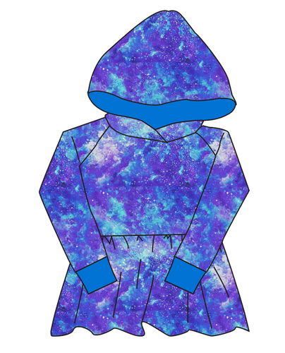 Neon Nebula Peplum Hoodie (or Crewneck)