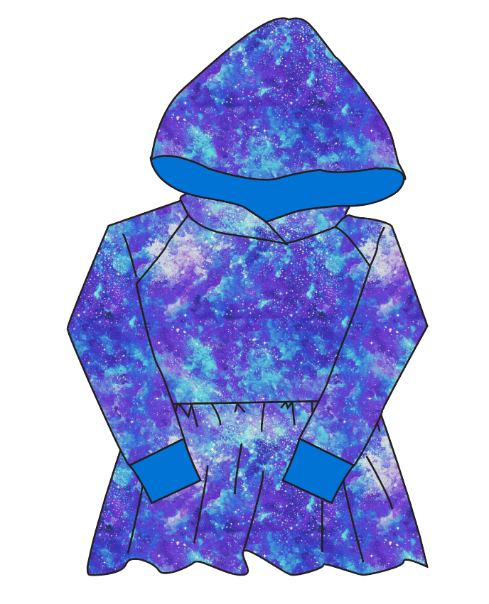 Neon Nebula Peplum Hoodie (or Crewneck)