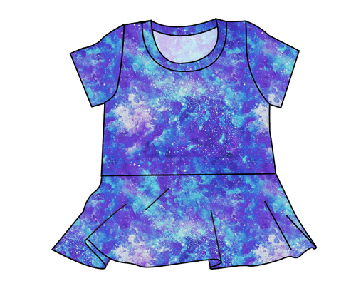 Neon Nebula Peplum Top