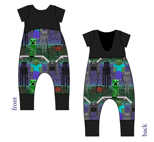 Night Blocks Low Back Romper and Bubble Romper