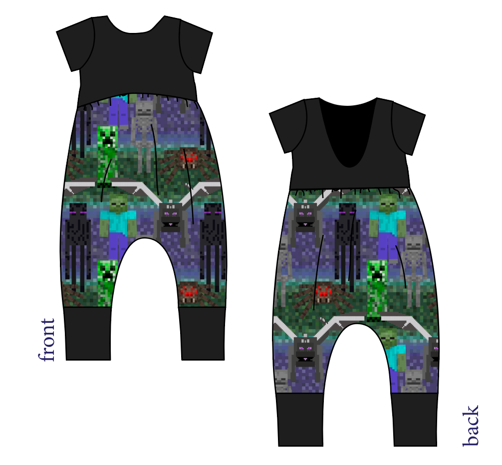 Night Blocks Low Back Romper and Bubble Romper
