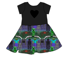 Load image into Gallery viewer, Night Blocks Molly Heart Back Twirly Dress