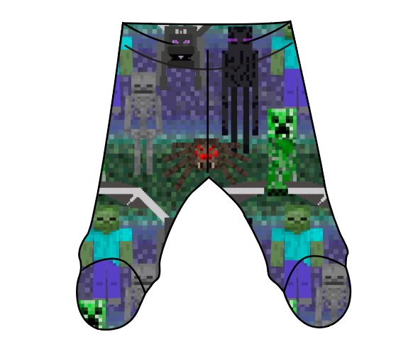 Night Blocks Newborn Footed Pants