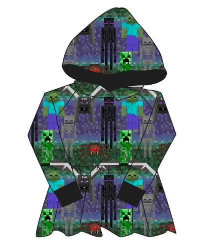 Night Blocks Peplum Hoodie (or Crewneck)