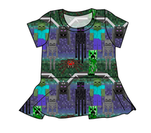Load image into Gallery viewer, Night Blocks Peplum Top