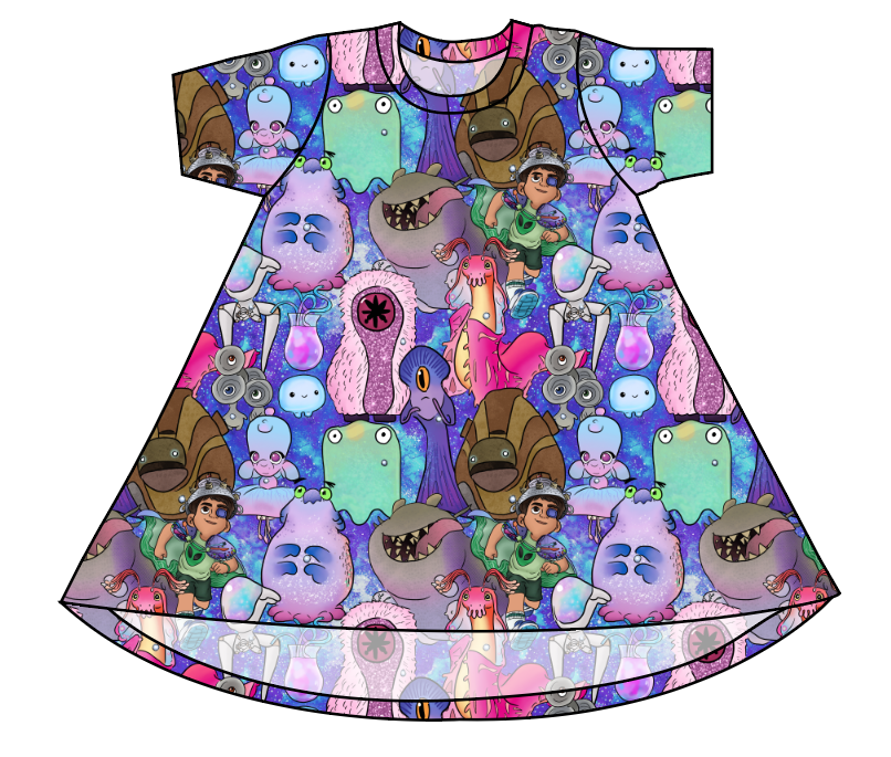 Alien Friends Basic T-Shirt Dress