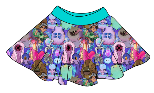 Alien Friends Circle Skirt