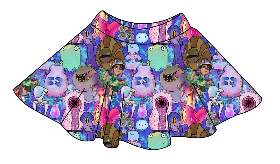 Alien Friends Ladies' Circle Skirt
