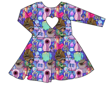 Load image into Gallery viewer, Alien Friends Molly Heart Back Twirly Dress