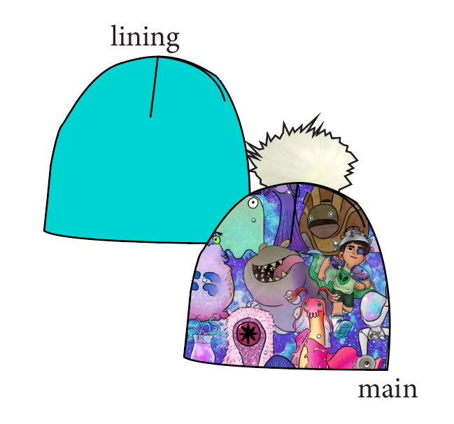 Alien Friends Slouchy Beanie (Reversible!)