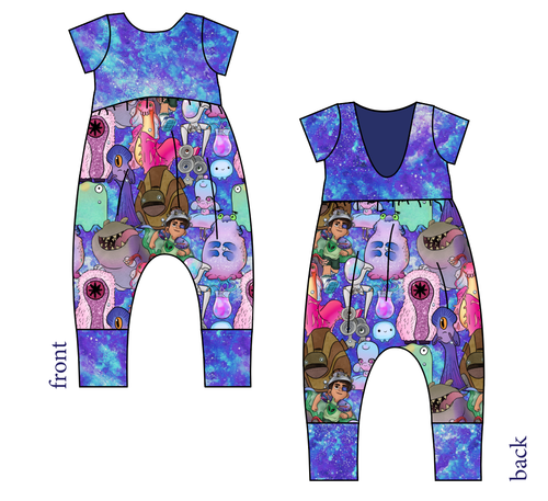 Alien Friends Low Back Romper and Bubble Romper