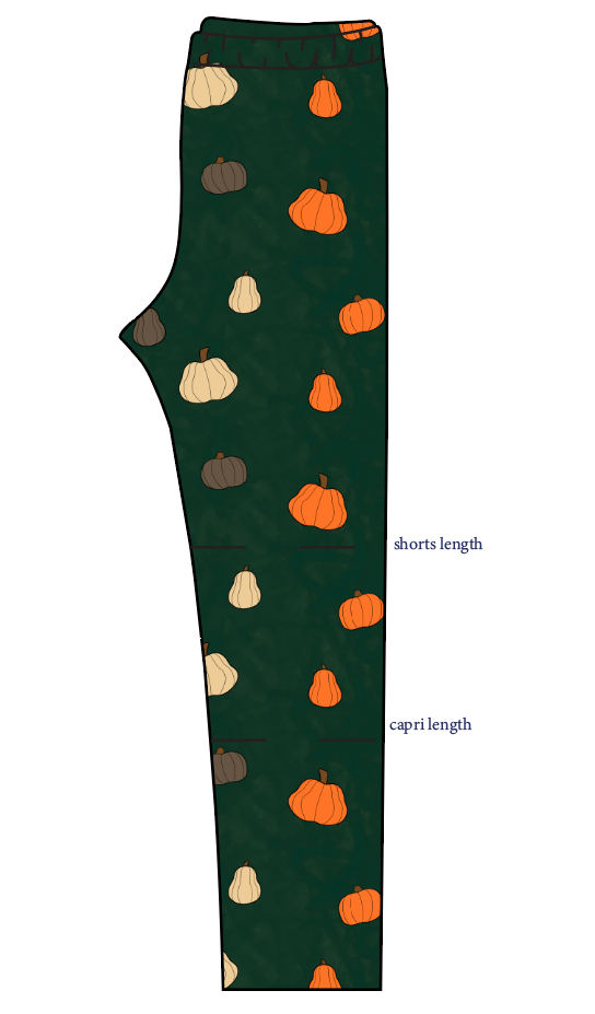Pumpkins on Pine Basic Leggings