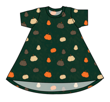 Load image into Gallery viewer, Pumpkins on Pine Basic T-Shirt Dress