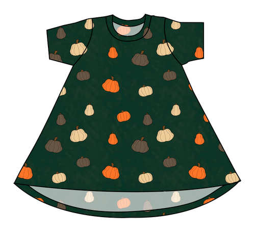 Pumpkins on Pine Basic T-Shirt Dress
