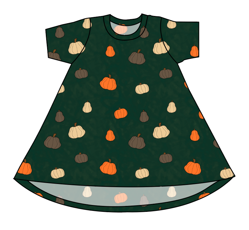 Pumpkins on Pine Basic T-Shirt Dress