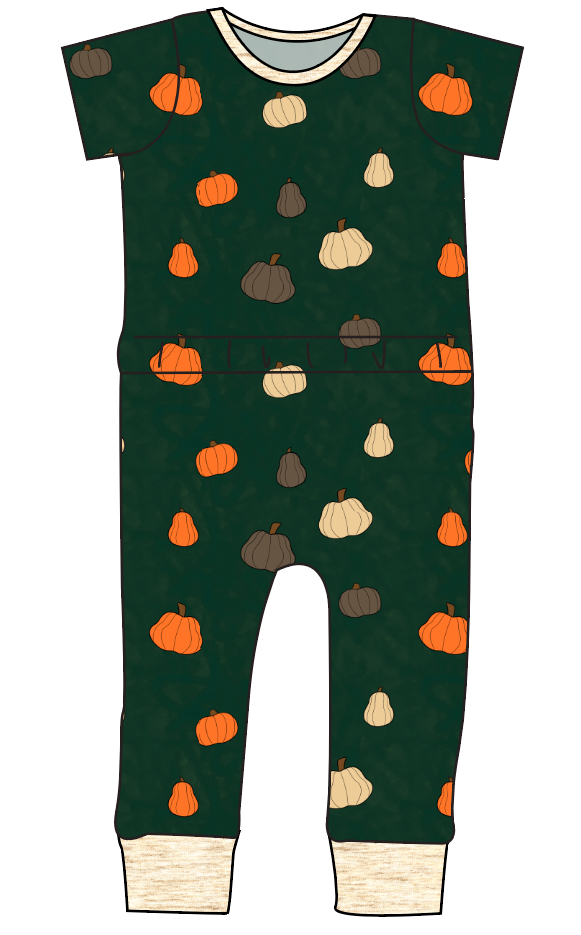 Pumpkins on Pine Bennett Pants and Shorts Length T-Shirt Romper