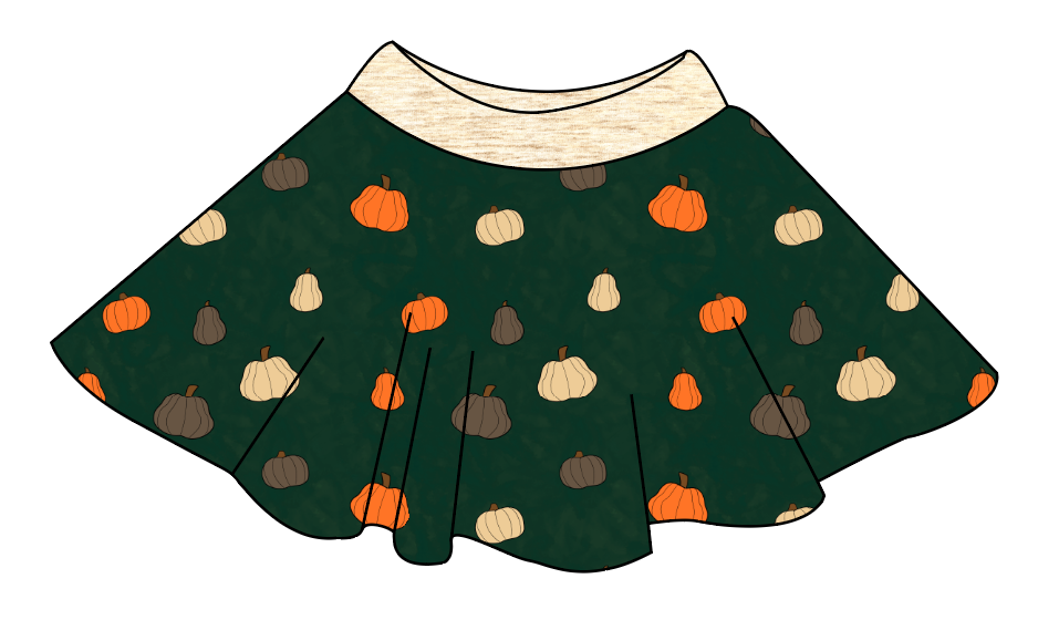 Pumpkins on Pine Circle Skirt