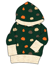Load image into Gallery viewer, Pumpkins on Pine Grow With Me Hoodie (or Crewneck)